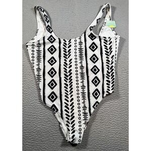 Chubbies‎ One Piece Swimsuit Womens XL Black White Stretch Beachwear USA Made